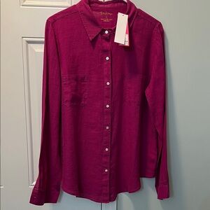 Lilly Pulitzer linen Sea View Button Down Top
